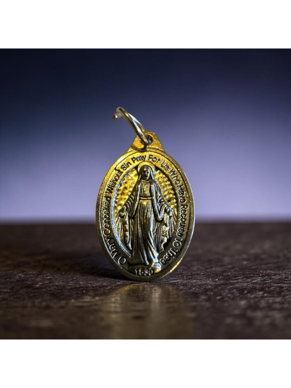Silver Tone Miraculous Medal Virgin Mary Pendant 1830 Catholic Devotional Neckla